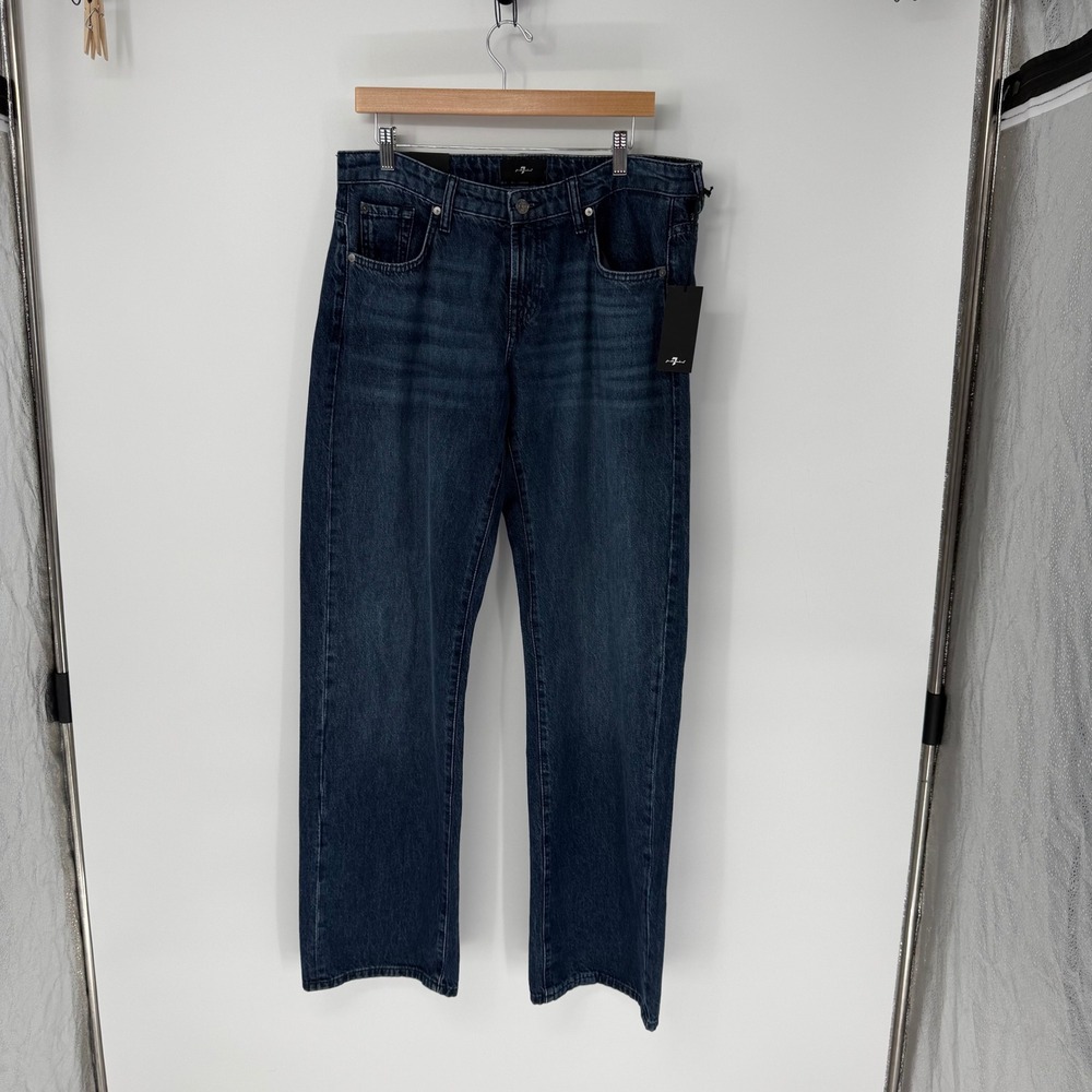 7 For All Mankind Low Straight Jeans Kendallville Wash Size 29 NWT Luxury Denim